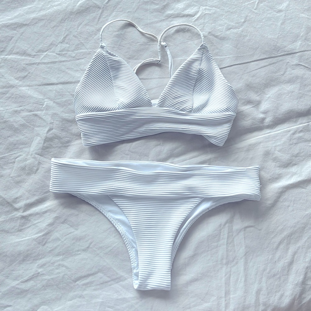 White Bikini - Top and Bottoms (Cheeky)